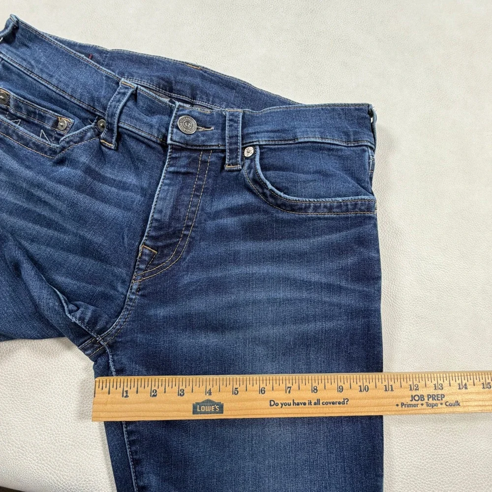 True Religion Rocco Relaxed Skinny Jeans Mens 33x32 Dark Wash Blue Stretch Denim